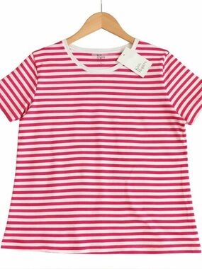 NWT Kim Rogers Pink Stripe Tee